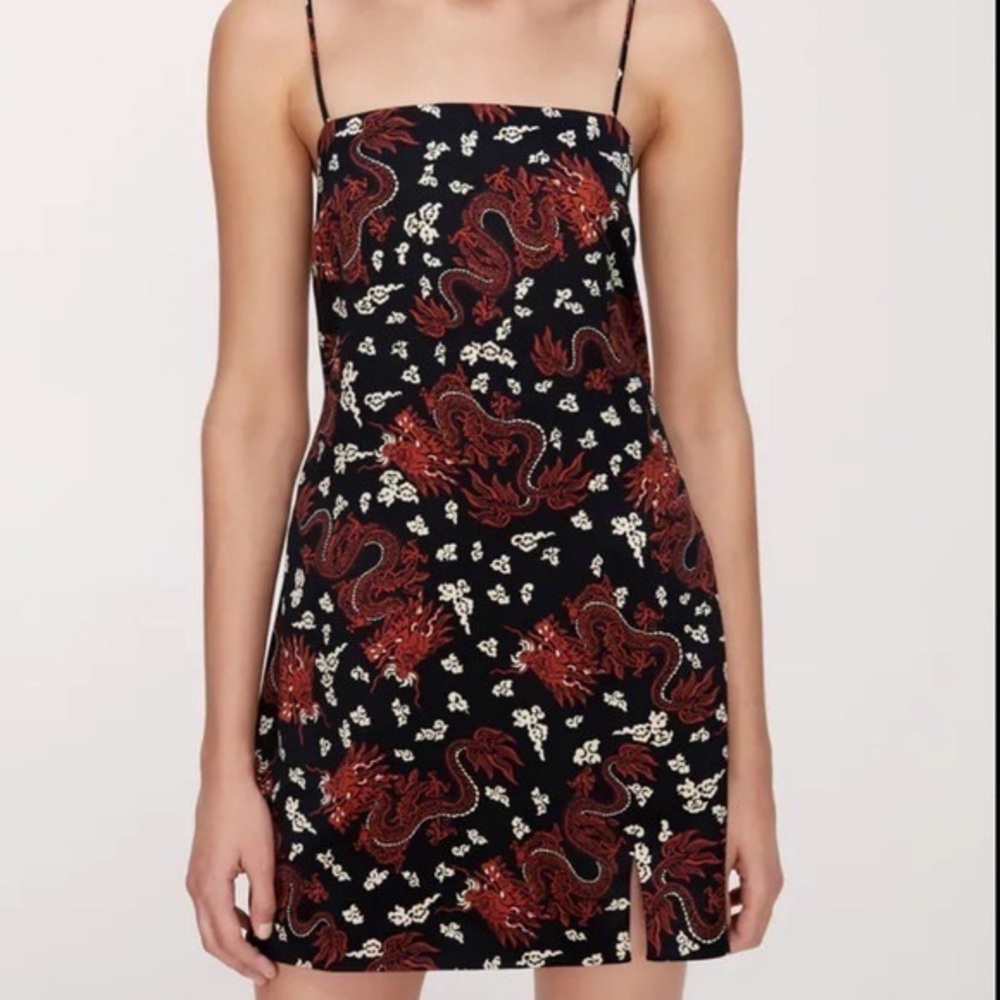 Zara Printed Satin Slip Dress